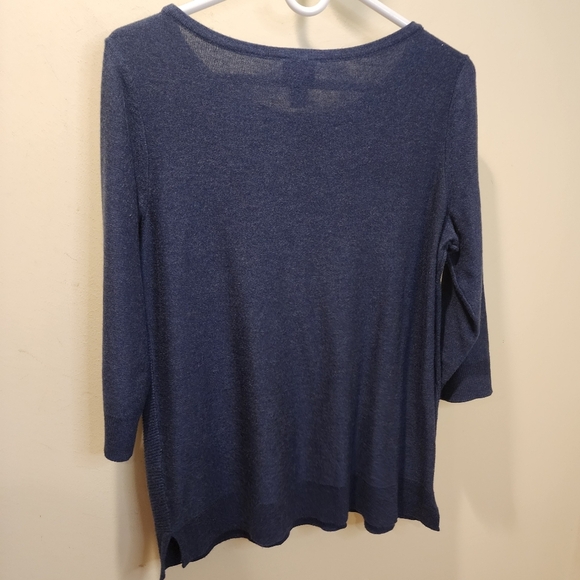 Chico's Blue 3/4 Sleeve Relaxed Blouse size 1 - Picture 7 of 13